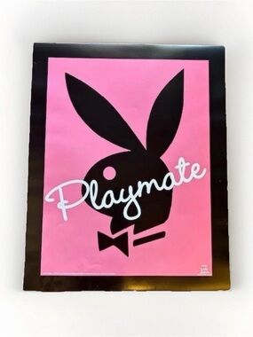 Vintage rare 2003 PLAYBOY Pink & Black Playmate Bunny Poster